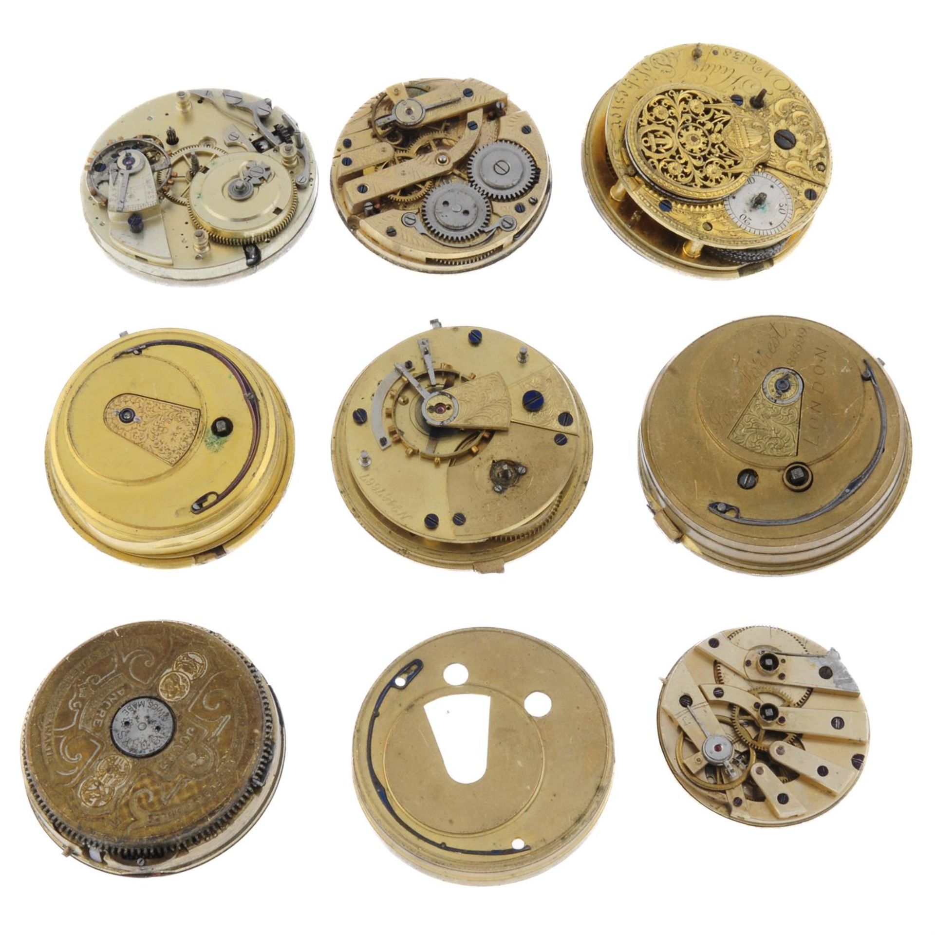 A group of watch and pocket watch movements. - Image 2 of 2