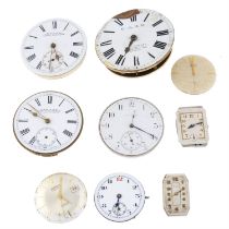 A group of watch and pocket watch movements. Approximately 75.