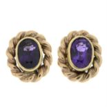 9ct gold amethyst stud earrings