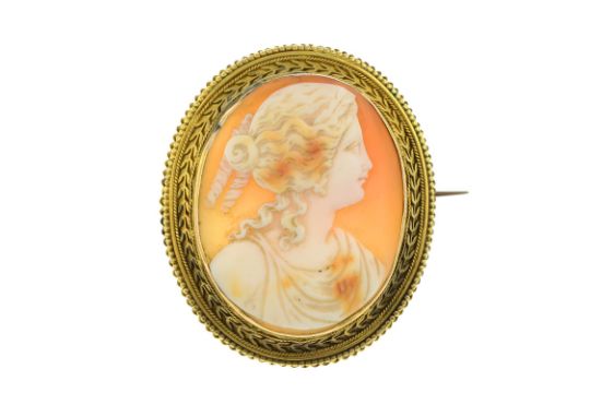 Late 19th century gold shell cameo brooch - Bild 1 aus 2