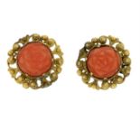 Victorian coral earrings