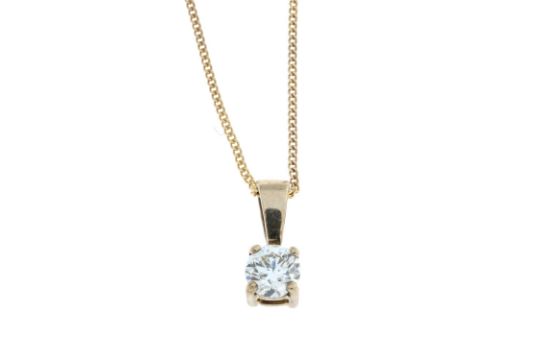 9ct gold diamond pendant, with chain - Bild 1 aus 2