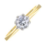 18ct gold diamond single-stone ring