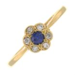 Sapphire & diamond cluster ring