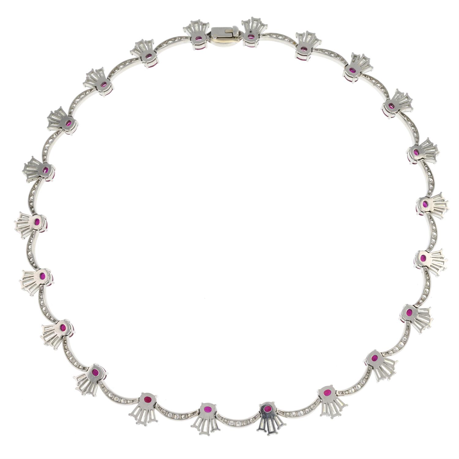 Platinum ruby and diamond necklace - Image 5 of 6