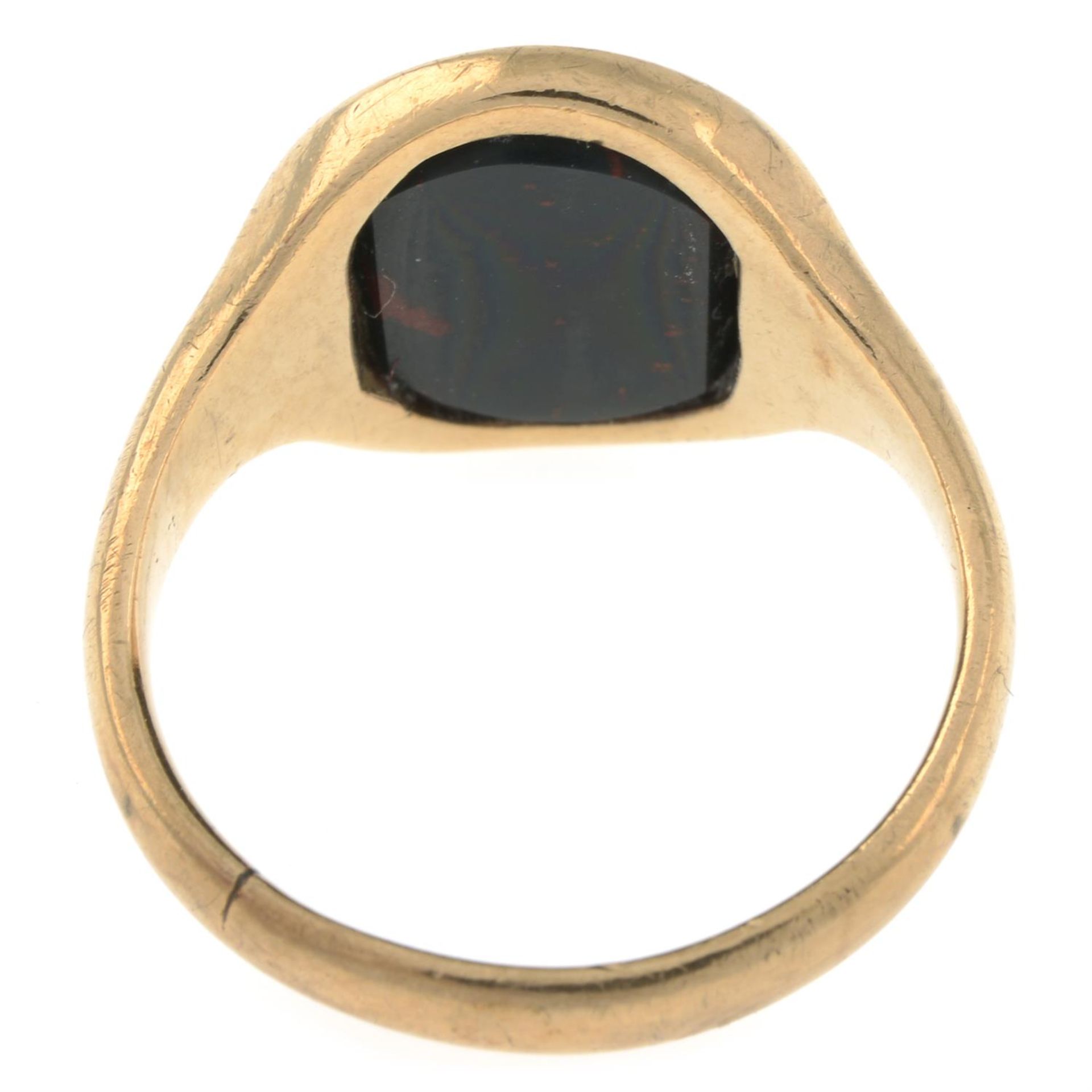 Early 20th century 9ct gold bloodstone ring - Bild 2 aus 2