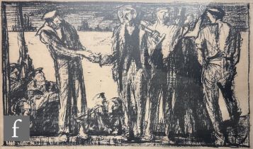 AFTER SIR FRANK BRANGWYN (1867-1956) - A figural group of working men, photographic reproduction,