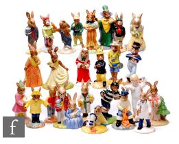 A collection of twenty four Royal Doulton Bunnykins figures, to include Boy Skater Bunnykins,