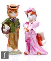 Two limited edition Royale Stratford cat figures, numbered 162/2500 and 32/2500, height 25cm, both