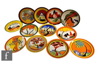 A Wedgwood Clarice Cliff 'Orange Erin' 'Best Love Landscapes' plate, No. 1851 of 9500, sold with