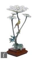 A Royal Worcester model of Chiff Chaff Phylloscopus Rufus and Hogweed, modelled by Dorothy