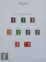 A collection of Great Britain Queen Elizabeth II mint postage stamps, 1972 through to 2020, with