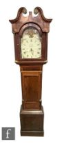 A 19th Century oak and mahogany longcase clock by C O Allen Bewdley, the eight day striking movement