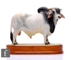 A Royal Worcester model of a Brahman Bull, modelled by Doris Lindner, circa 1968, printed marks,