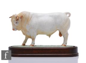A Royal Worcester model of a Charolais Bull, modelled by Doris Lindner, circa 1968, printed marks,