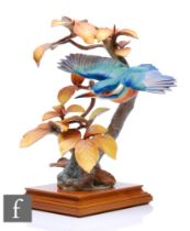 A Royal Worcester model of a Kingfisher and Autumn Beech, modelled by Dorothy Doughty, printed