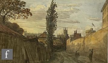 DR. WILLIAM CROTCH (1775-1847) - 'Back of ye barracks, 17th July 1832, Windsor', watercolour,