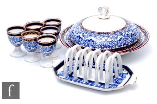 A collection of 19th Century Royal Worcester 'Royal Lily' pattern breakfast items, to include six