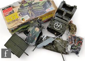 A collection of Palitoy Action Man items, to include a boxed Scorpion Tank, two figures (heads