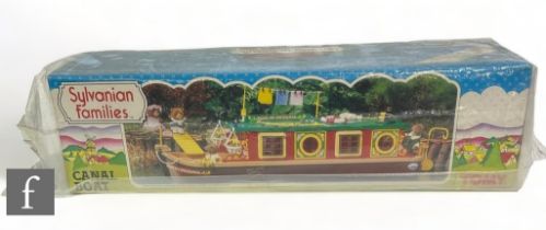 A vintage Tomy Sylvanian Familes Canal Boat, boxed.