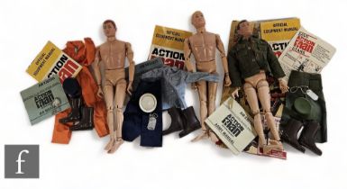 A Palitoy Action Man Action Soldier, brown painted hair, with uniform, dog tags, training and