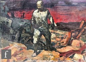 ANATOLY NASEDKIN (UKRANIAN, 1924-1994) - A figure walking through a desolate landscape, oil on