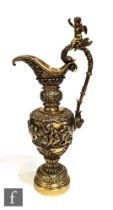 A large 19th Century gilt ewer attributed to Villemsens of Paris for the Great Exhibition, in the