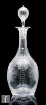 A late 19th to early 20th Century Thomas Webb & Sons clear crystal decanter in the Rock Crystal