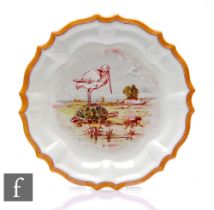 A 19th Century Wedgwood Creamware plate circa 1866, transfer painted with an Aesop's fable by