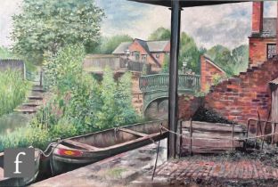 KEITH TURLEY, RBSA (CONTEMPORARY) - An industrial canal scene, oil on canvas, signed and dated '
