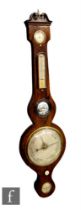 A 19th Century rosewood wheel barometer marked Giobbio Lampeter, incorporating dry/damp dial,