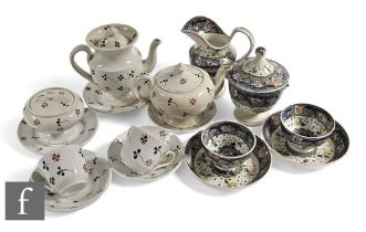 Two 19th Century English part tea services, a Scott's Southwick Pottery example painted with