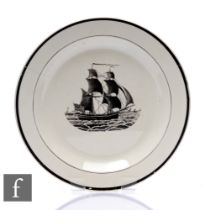 An early 19th Century Sunderland Creamware plate by Dixon Austin & Co, circa 1825, the central