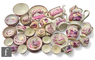 A large parcel quantity of Sunderland lustre tea and table wares, predominantly by Patterson