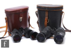 A pair of 1941 binoculars marked U.S Navy, BU.Ships Mark 28, MOD.O 3568, black cased in leather case