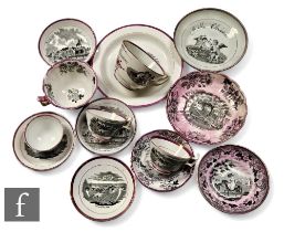 A collection of mid 19th Century St Anthonys Pottery, Newcastle upon Tyne, decorated with named