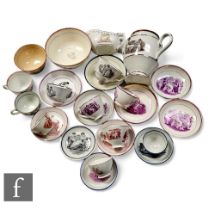 A collection of early 19th Century lustre tea wares to include Sunderland and Staffordshire