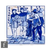 A Copeland Aesthetic Movement Shakespeare series tile, depicting characters from Romeo and Juliet in