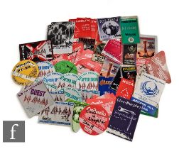 A large collection of 1980s and 1990s rock related satin and vinyl tour passes, to include