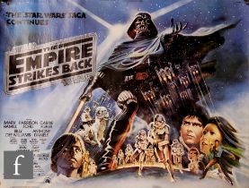 A Star Wars The Empire Strikes Back (1980) British Quad film poster, artwork by Tom Jung, rolled, 30
