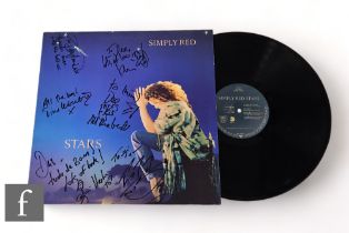 Simply Red - A signed promo copy of Stars LP, signed by various band members including Mick Hucknull