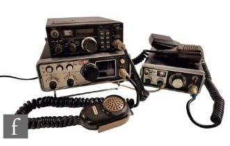 A Yaesu FT-790R UHF all mode transceiver with microphone, also two vintage TRIO transceivers, a FM