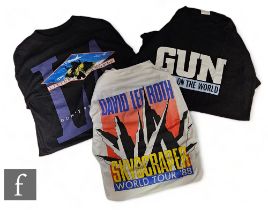 Various Artists - Three tour t shirts to include David Lee Roth's Skyscraper European tour 1988,