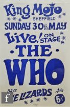 A Colin Duffield - King Mojo, Sheffield 'Live on stage - The Who', reproduction poster, signed in