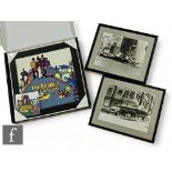 A boxed The Beatles Coalport Characters plaque in the Yellow Submarine pattern, numbered 395/1000,