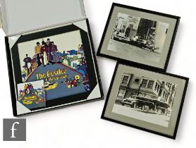 A boxed The Beatles Coalport Characters plaque in the Yellow Submarine pattern, numbered 395/1000,