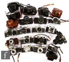 A collection of twenty various SLR and 35mm cameras, to include Miranda, Pentax, Kodak, Kowa and