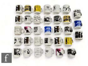 A collection of assorted crew tour mugs, artists to include Bon Jovi, AC/DC, Guns and Roses,