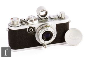 A Leica If, circa 1955, with f1:3.5 50 lens, chrome body, serial number 761758, with rangefinder.