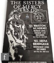A collection of Sisters of Mercy posters, to include an 1993 Overbombing Tour poster, 152cm x 101cm,
